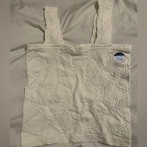 White Textured Tank top